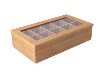 Kutija za čaj od bambusa s poklopcem (10 odjeljaka)
