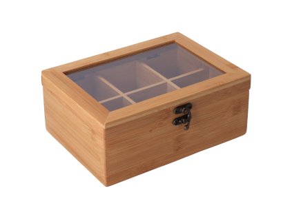 Kutija za čaj od bambusa s poklopcem (6 odjeljaka)
