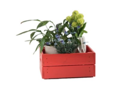 Drvena gajba 31 x 23 x 15 cm - crvena