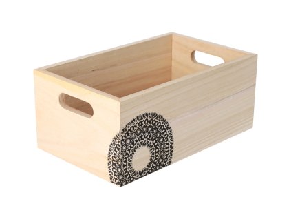 Drvena gajba s mandalom 26 x 16 x 11 cm