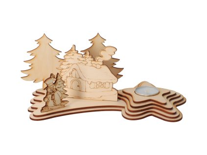 Drveni komet sa svijećom