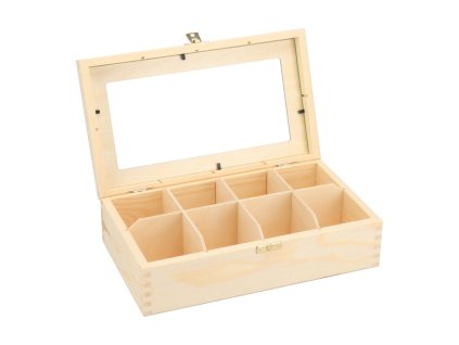 Drvena kutija sa staklom - 8 odjeljaka