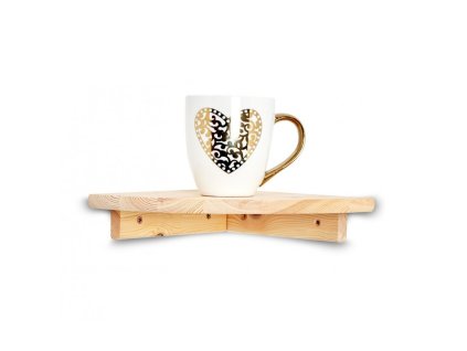 Drvena zidna polica kutna 22 x 22 cm