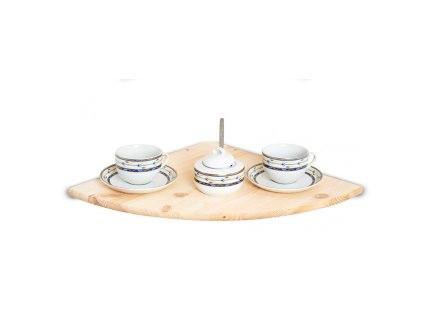 Drvena zidna polica kutna 40 x 40 cm