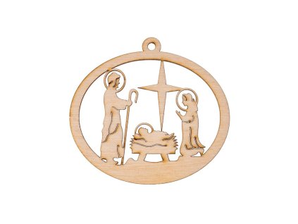 Drveni božićni ukras - jaslice za Božić