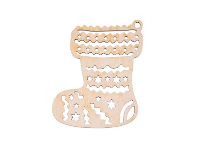 Drveni božićni ukras - čarapa