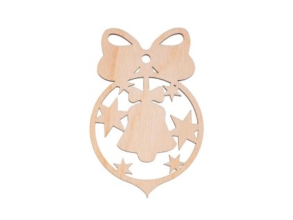 5232 1 drevena vanocni ozdoba zvonecek s masli