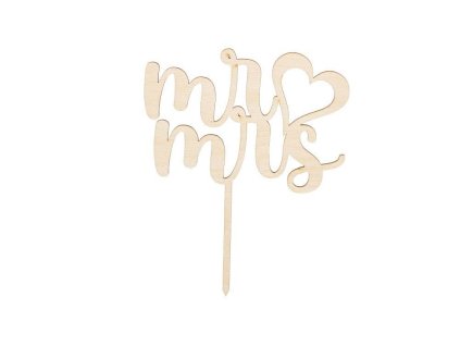 Drveni pribadajući ukras - Mr ♡ Mrs