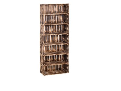 Drveni paljeni sanduci regal 154 x 60 x 24 cm