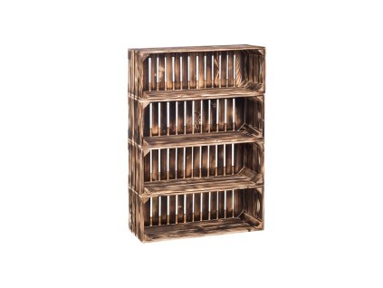 Drveni paljeni sanduci regal 88 x 60 x 24 cm