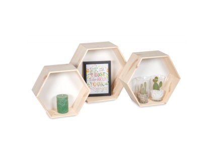 Drvene police - saće 3 kom.