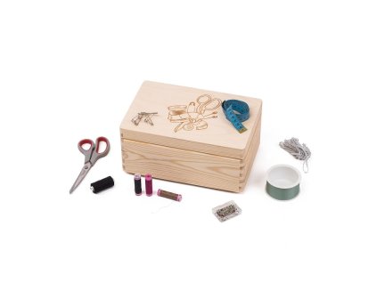Drvena kutija za pribor za šivanje