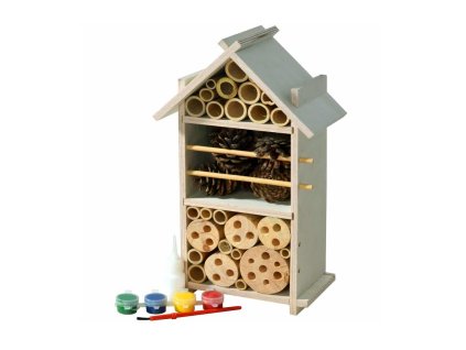 Drveni hotel za kukce za ukrašavanje 16 x 9,5 x 28 cm
