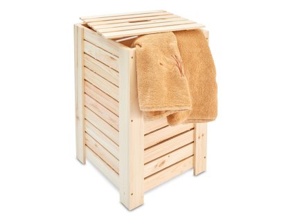 Drvena košara za rublje - prirodna