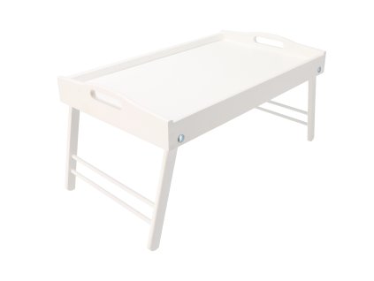 Drveni poslužavnik za krevet 50x30 cm bijeli