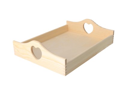 Drveni pladanj za posluživanje 40x30cm sa srcem