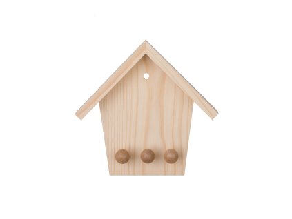 Drvena vješalica za ključeve - kuća