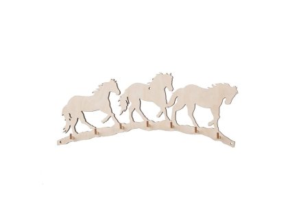 Drvena vješalica za ključeve - konji