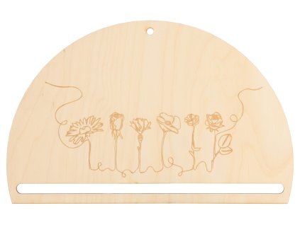 Drveni izrez polukrug - cvijeće