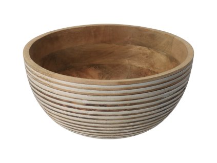 Posudica od drveta manga s bijelim prugama - 24 cm