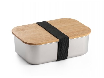 Posuda od nehrđajućeg čelika s poklopcem od bambusa - 800 ml
