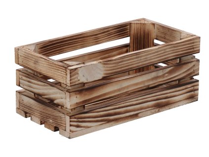 Drvena gajba od paljenog drveta 28 x 15 x 12 cm II