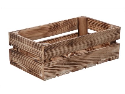 Drvena gajba od paljenog drveta 34 x 20 x 12 cm