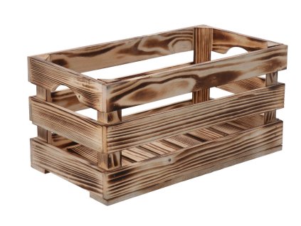 Drvena gajba od paljenog drveta 40 x 22 x 20 cm