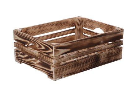 Drvena gajba od paljenog drveta 40 x 30 x 15 cm