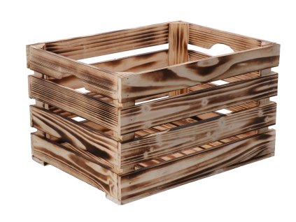 Drvena gajba od paljenog drveta 40 x 30 x 24 cm