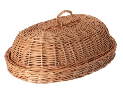 Pletena košarica za pecivo s poklopcem