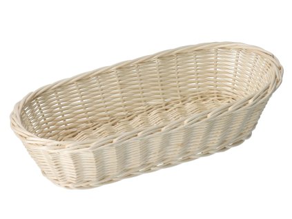 Pletena košarica za pecivo ukrašena bijela