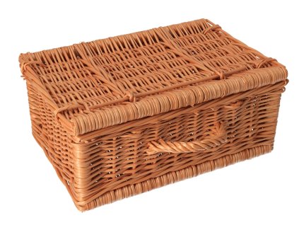 Pletena ladica prirodna s poklopcem