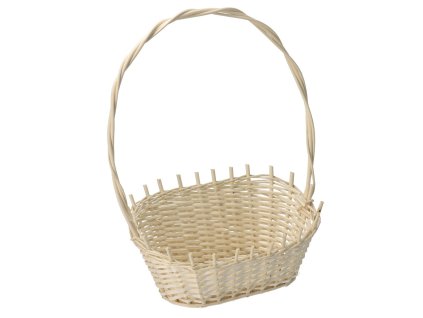 Pletena poklon košara elipsa bijela