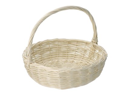 Pletena poklon košara okrugla bijela