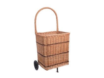 Pletena košara za drva na kotačima