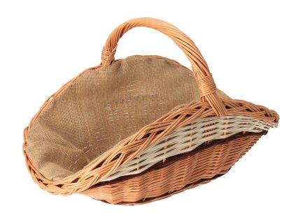 Pletena košara za drva svijetla