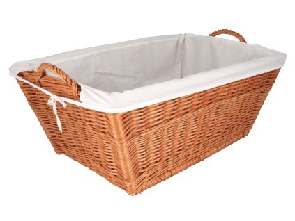 Pletena košara za rublje četvrtasta opšivena