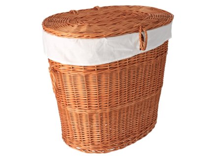 Pletena košara za rublje opšivena