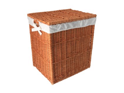 Pletena košara za rublje prirodna s mašnicom