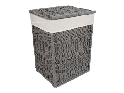 Pletena košara za rublje siva