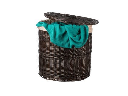Pletena košara za rublje Vera tamna opšivena