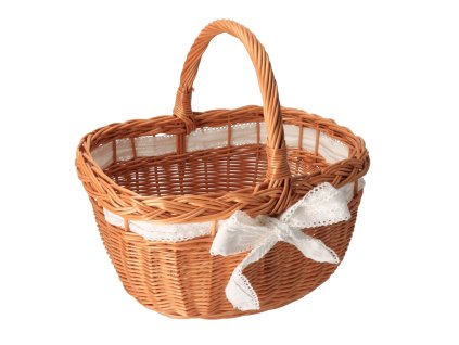 Pletena košara s bijelom mašnom