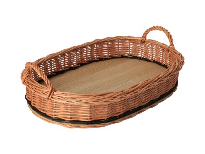 Pleteni ovalni poslužavnik s remenom za vješanje