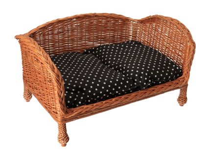 Pleteni krevet za ljubimce na nogicama - prirodni