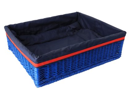 Pleteni krevet za ljubimca s jastukom - plavi