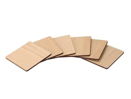 Set od 6 četvrtastih podmetača od hrasta
