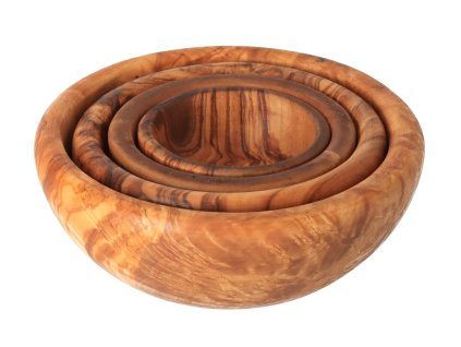 Set malih posuda od maslinovog drveta - 4 kom.