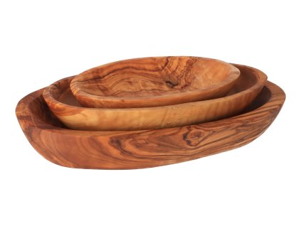 Set posuda za posluživanje od maslinovog drveta - 3 kom.