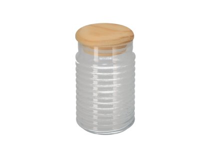 Staklena posuda s drvenim poklopcem - 1,1 l